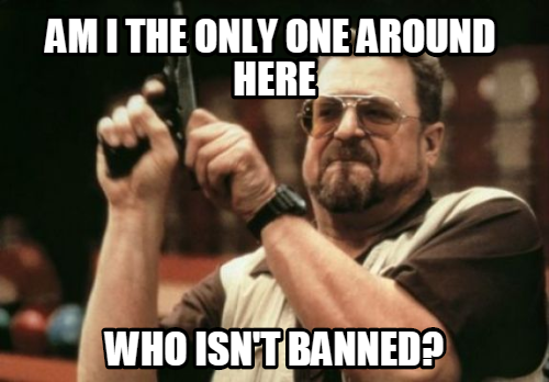 Hugelol has been on a banning spree lately.