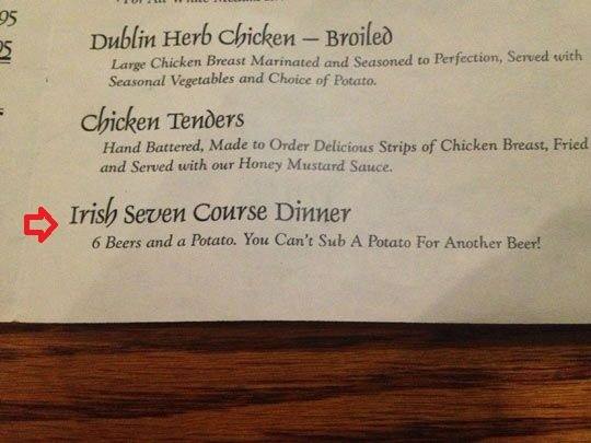 Irish Seven-Course Dinner