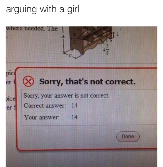 Arguing with bae