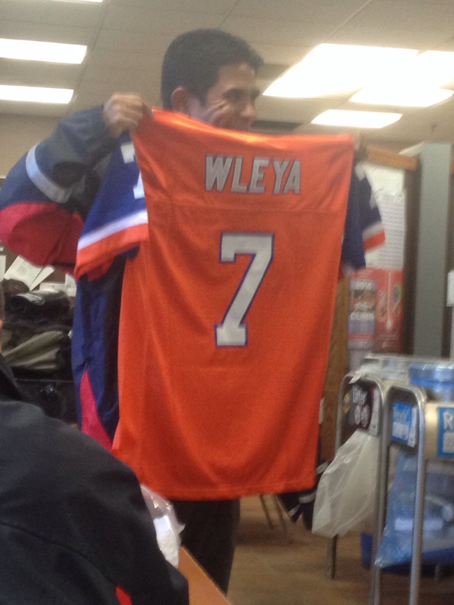 Buddy at worked ordered an Elway jersey from china