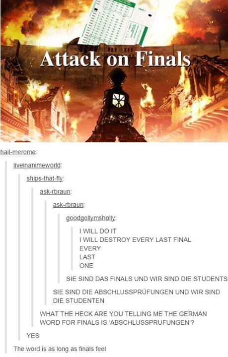 On that day, students received a grim reminder. We live in fear of the finals.
