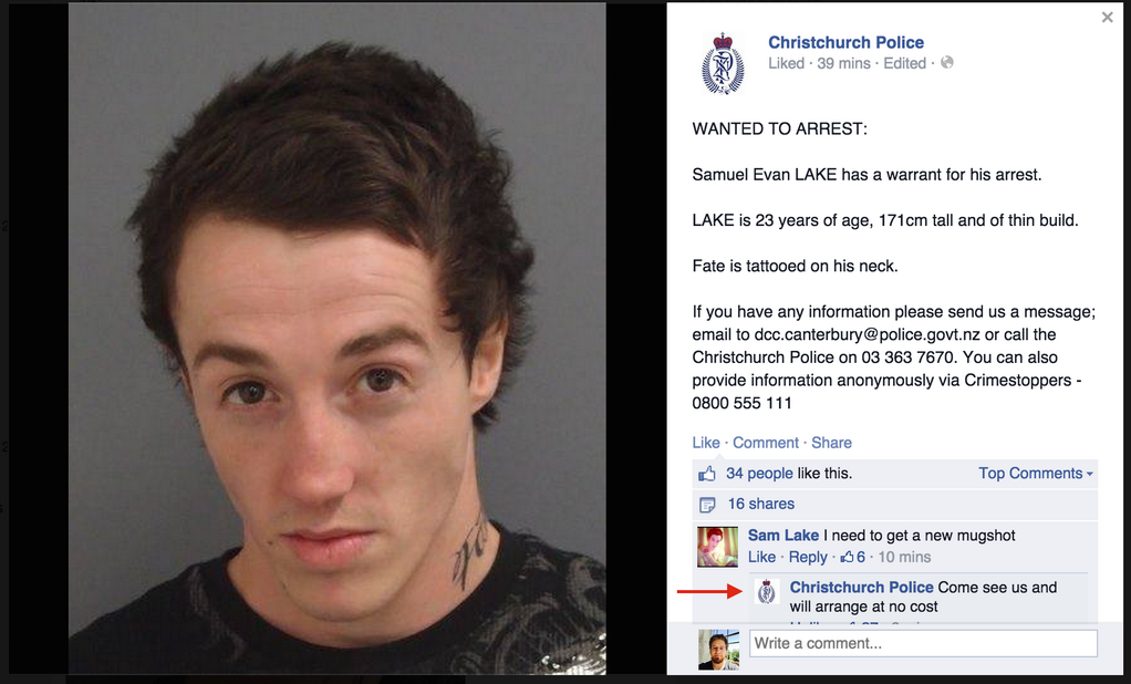 Christchurch Police: Best at Facebook