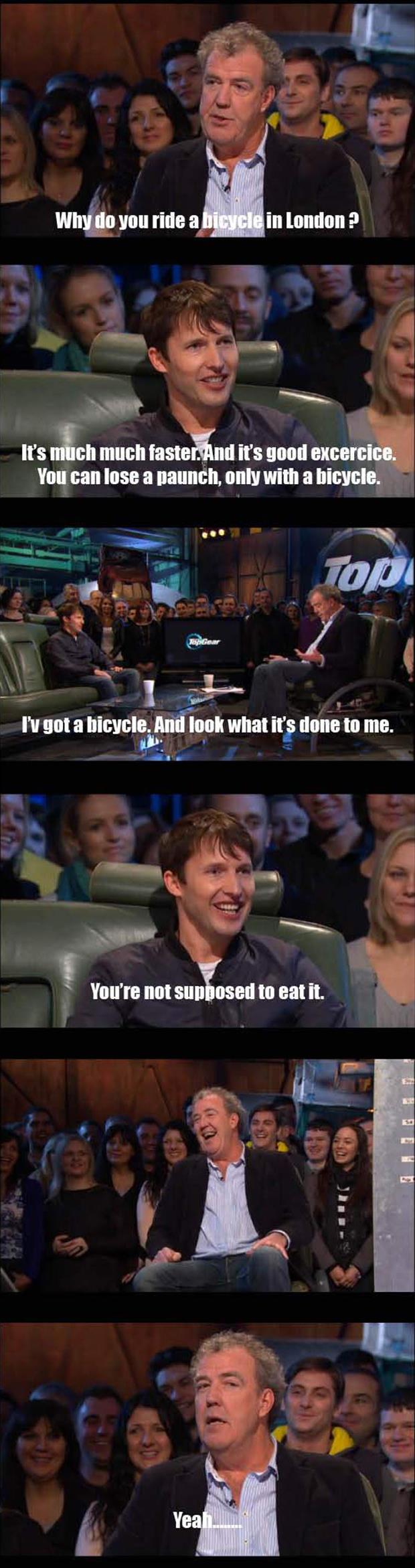 Why do you ride a bicycle in London?