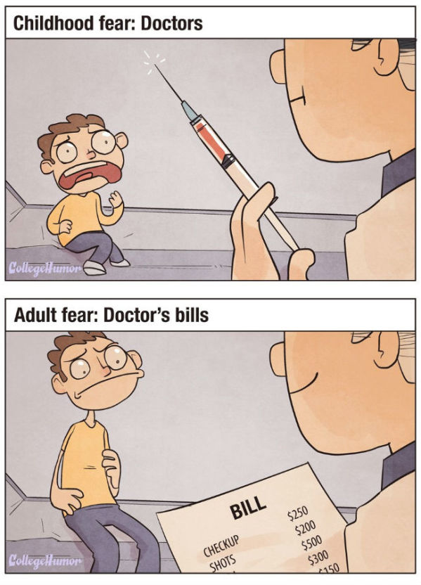 Difference between childhood fear and adult fear