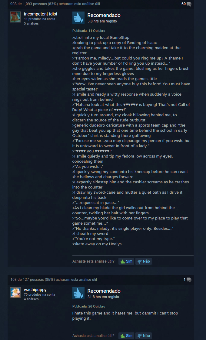 THIS is a game description! Binding of Isaac *tips fedora