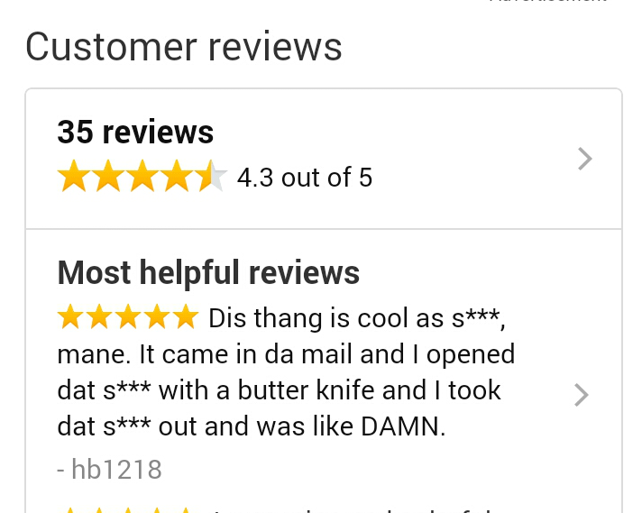 Amazon reviews are always so helpful