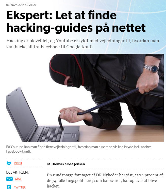 Apparently, this is what a hacker looks like according to Danish media.