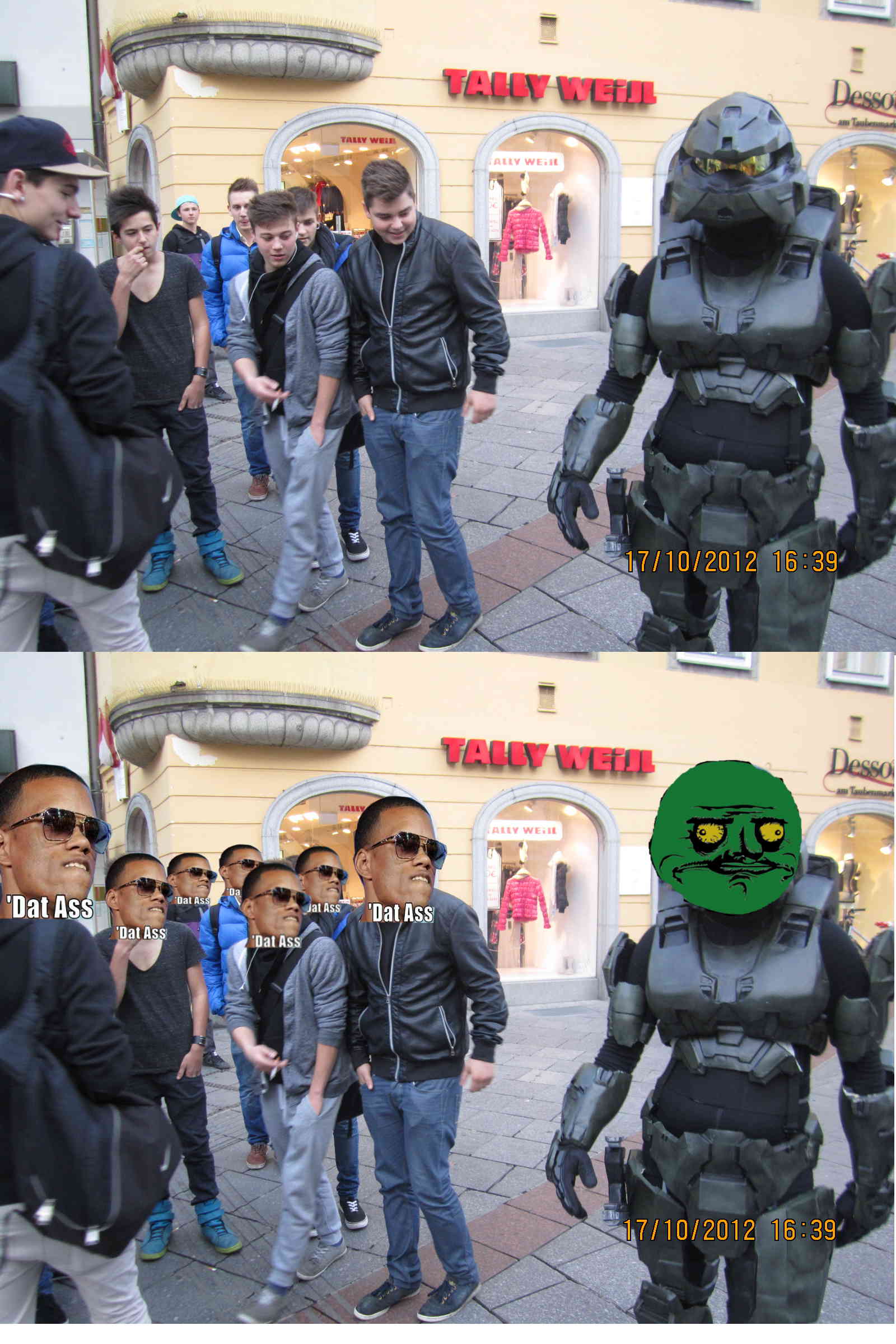 A regular day at town with my homemade spartan costume.