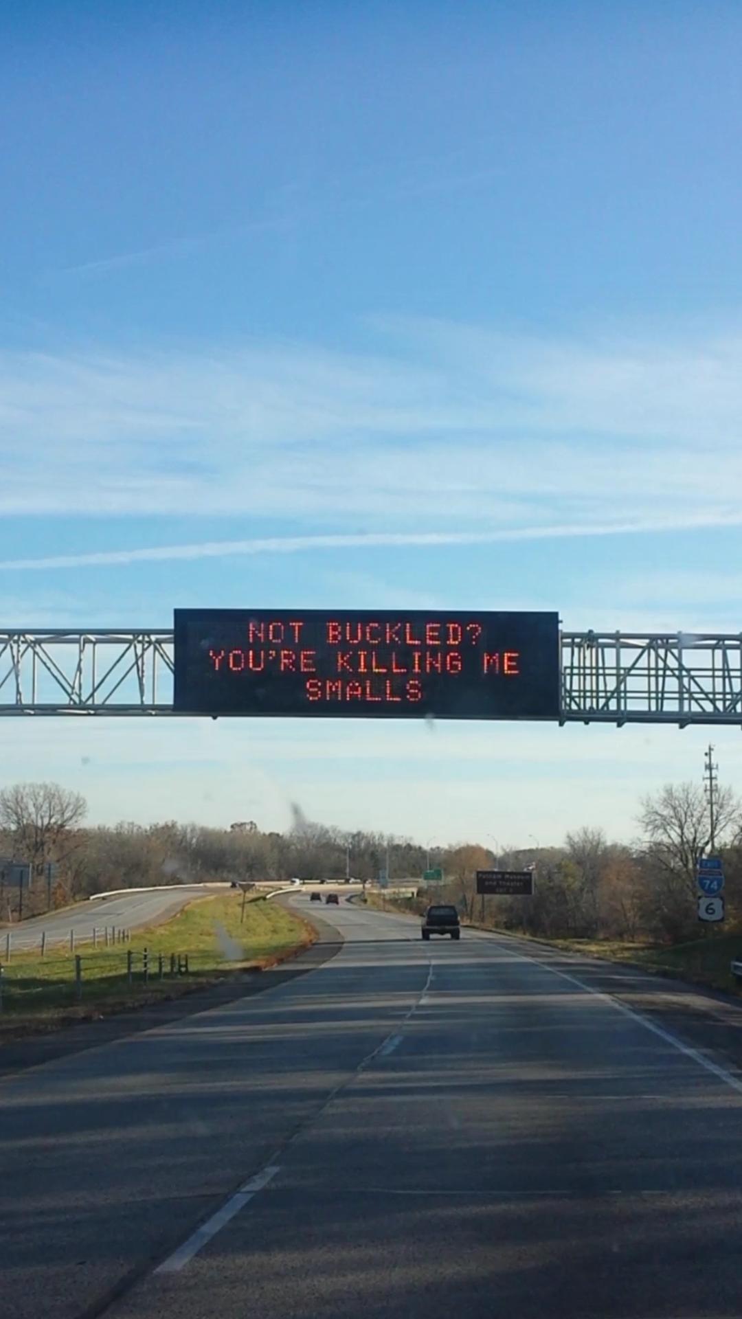 We had to exit, drive back about a mile, and get back on to get this picture.