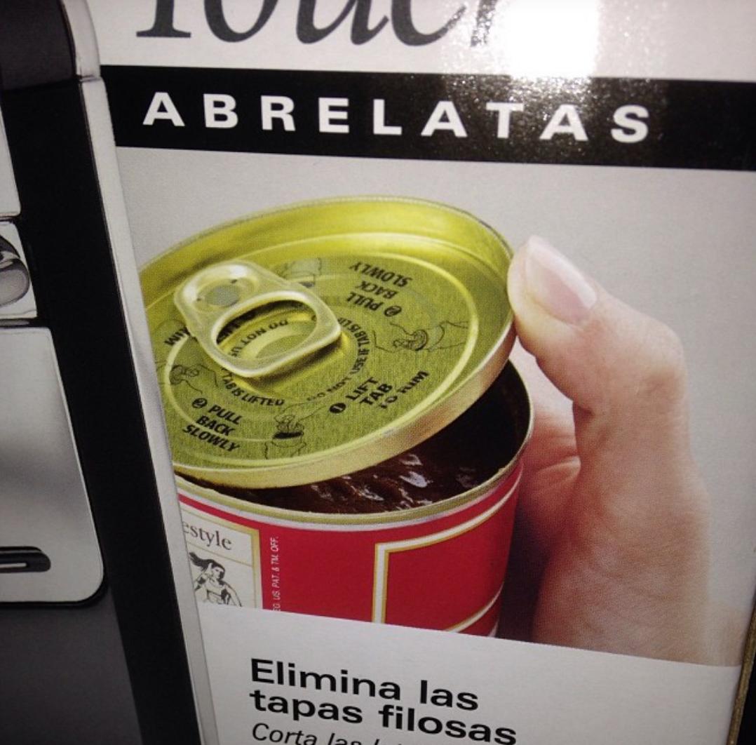 This ad for an electric can opener used the can with a pull tab.