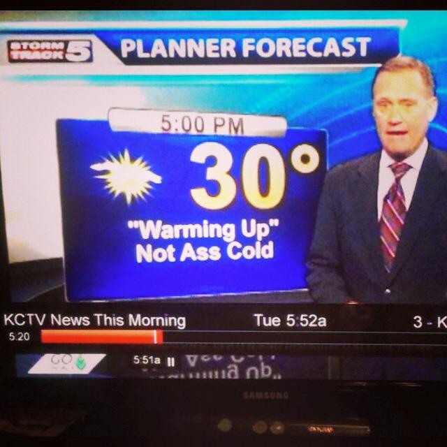 Thankfully it's not THAT cold