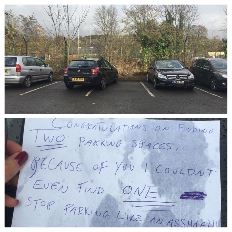 Congratulations on finding TWO carparking spaces..