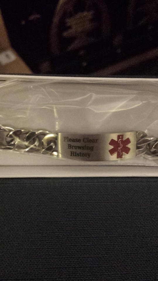 A Medic Alert bracelet suddenly seems practical for me.