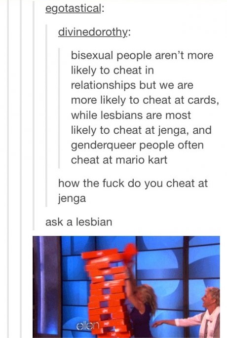 Lesbians and Jenga