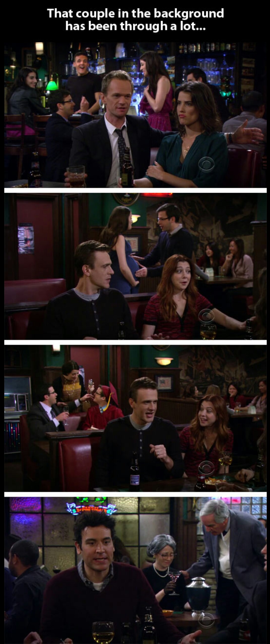 The couple in the background of HIMYMhas been through a lot