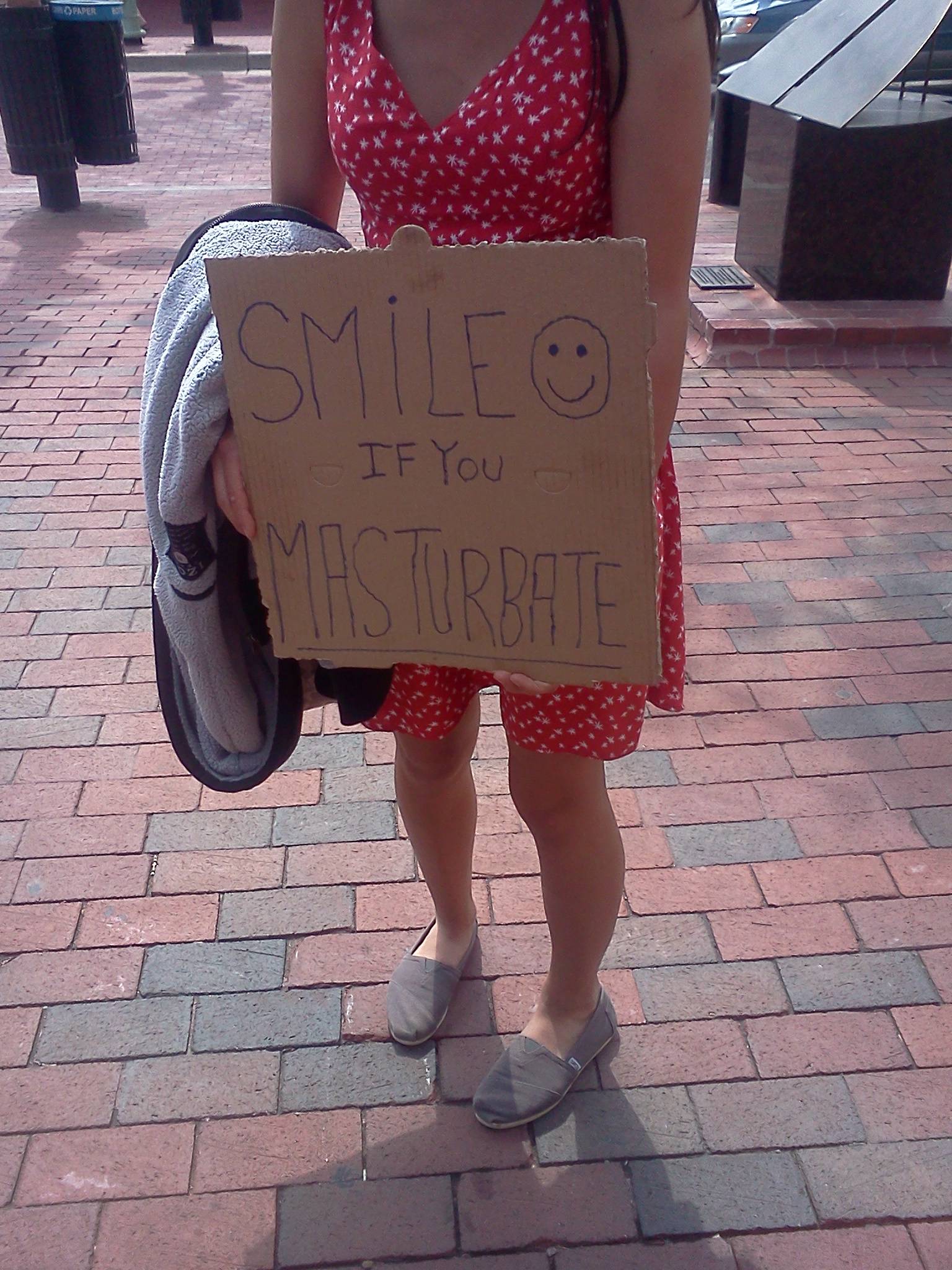 Girl walking around town with this...