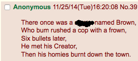 /b/ writing limericks about Mike Brown