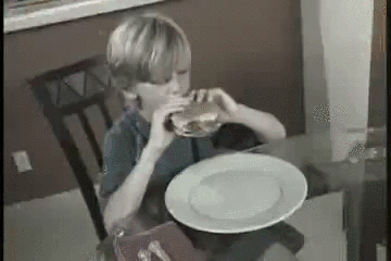 Dammit Kevin, just eat your burger like a normal kid.
