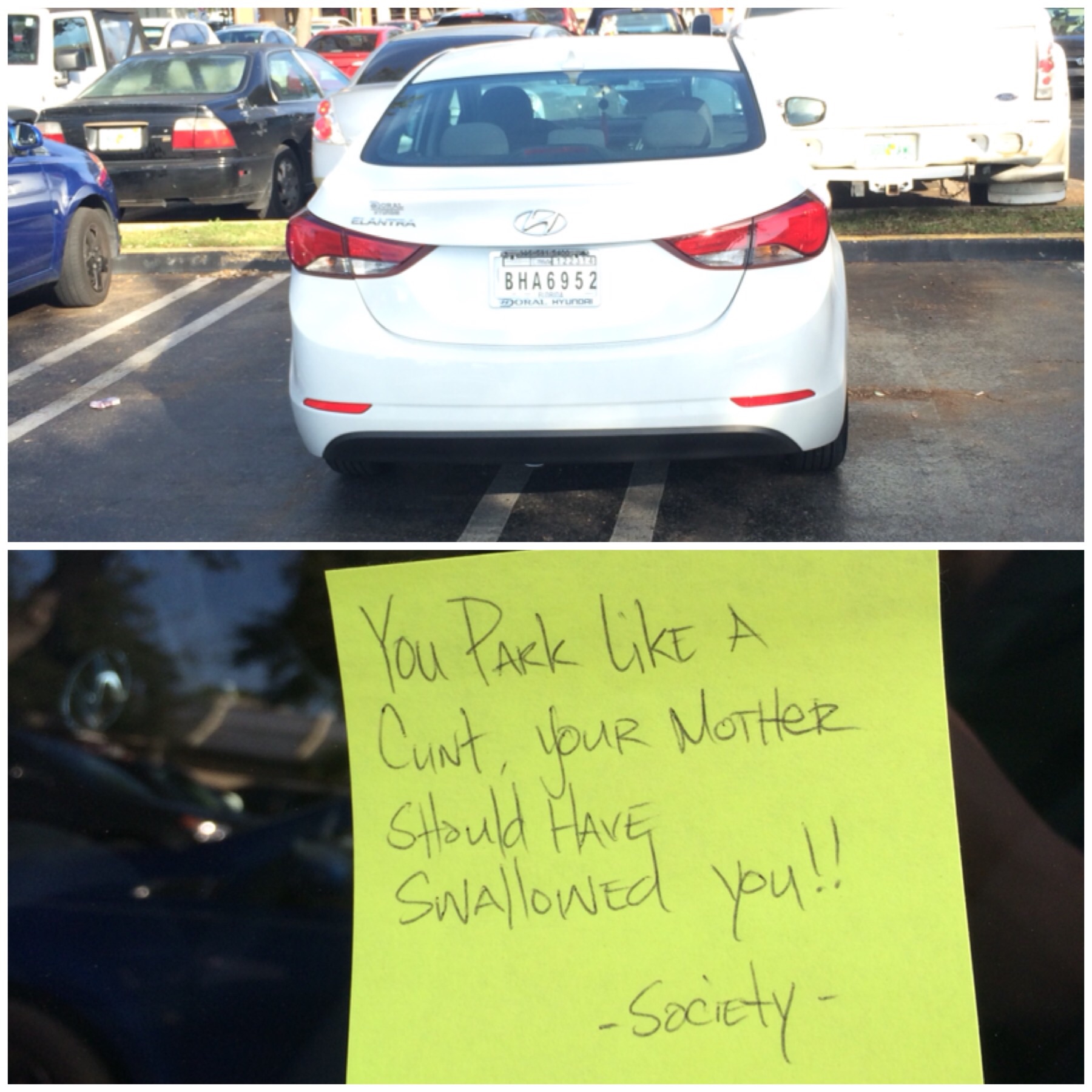 Looks like society doesn't like double parking.