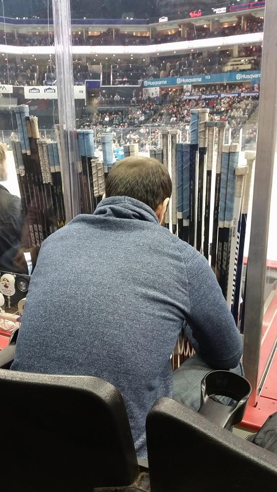 And the award for worst seats you paid for goes to this guy. Seen at the Charlotte Checkers game