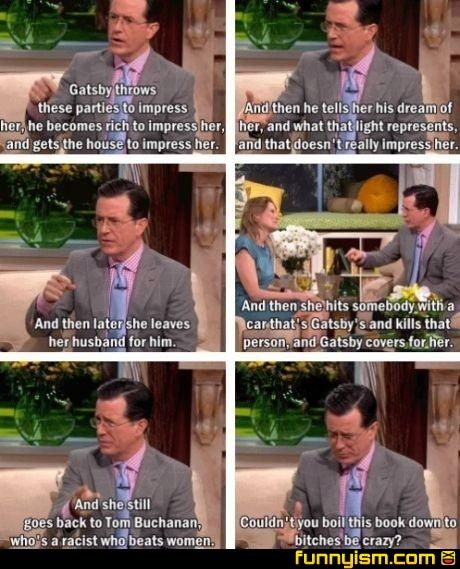Stephen Colbert on "The Great Gatsby".