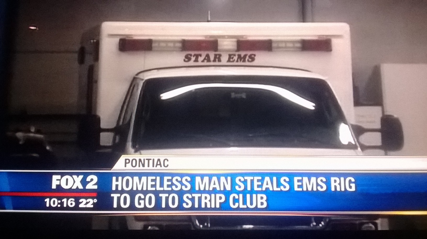 Welcome to Detroit, typical for our local news.