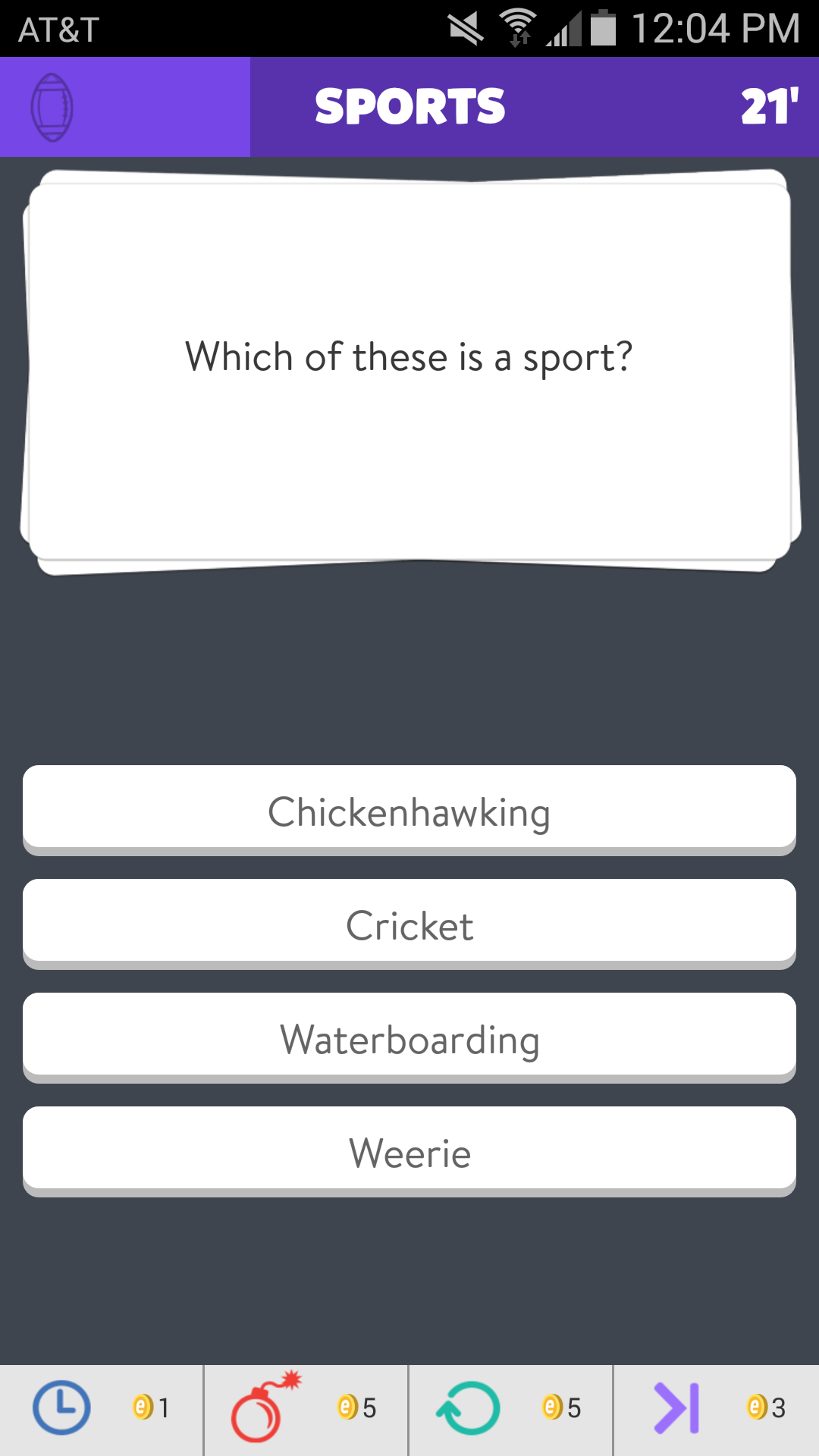 The answers in this trivia game