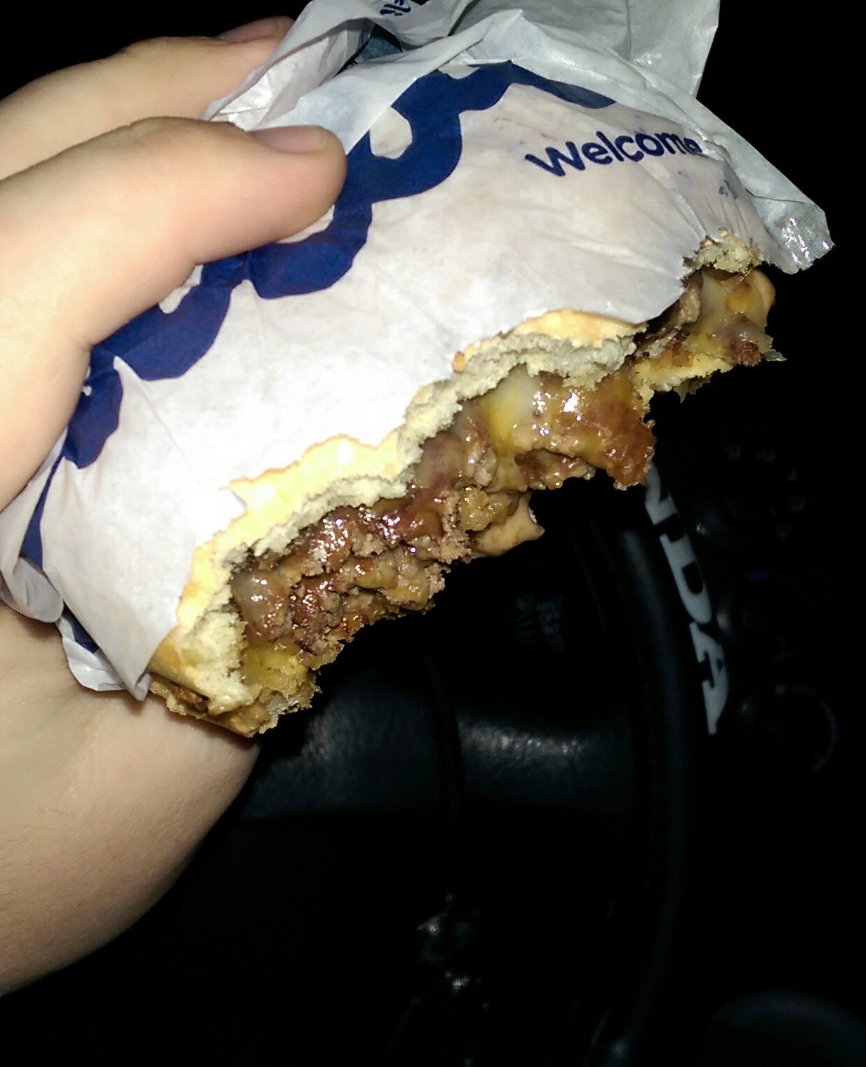 Late night burger run, I'd like to pretend that this didn't just happen.