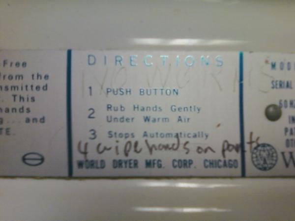 The inadequacy of hand dryers summed up in 4 words