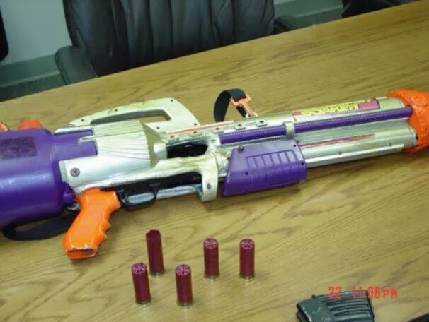Local police seized a fully functional shotgun disguised as a toy gun