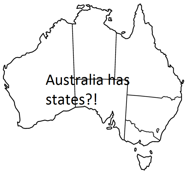 An american was asked to name the six Australian states.