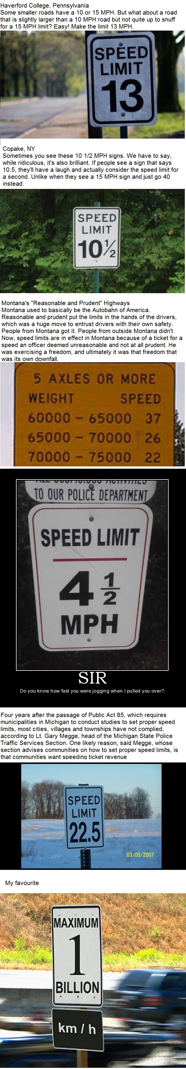 Ridiculous speed limits