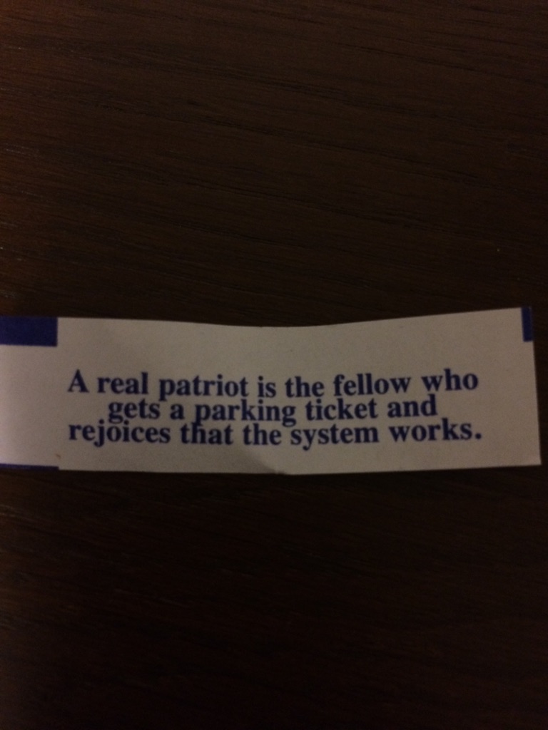 That's it. I'm done with fortune cookies.