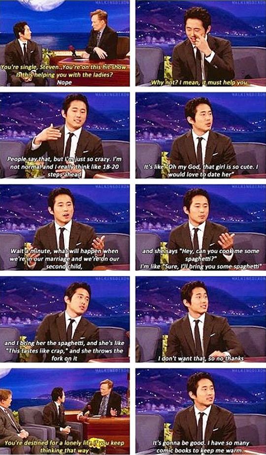 Stephen Yuen from The Walking Dead on datingâ€¦