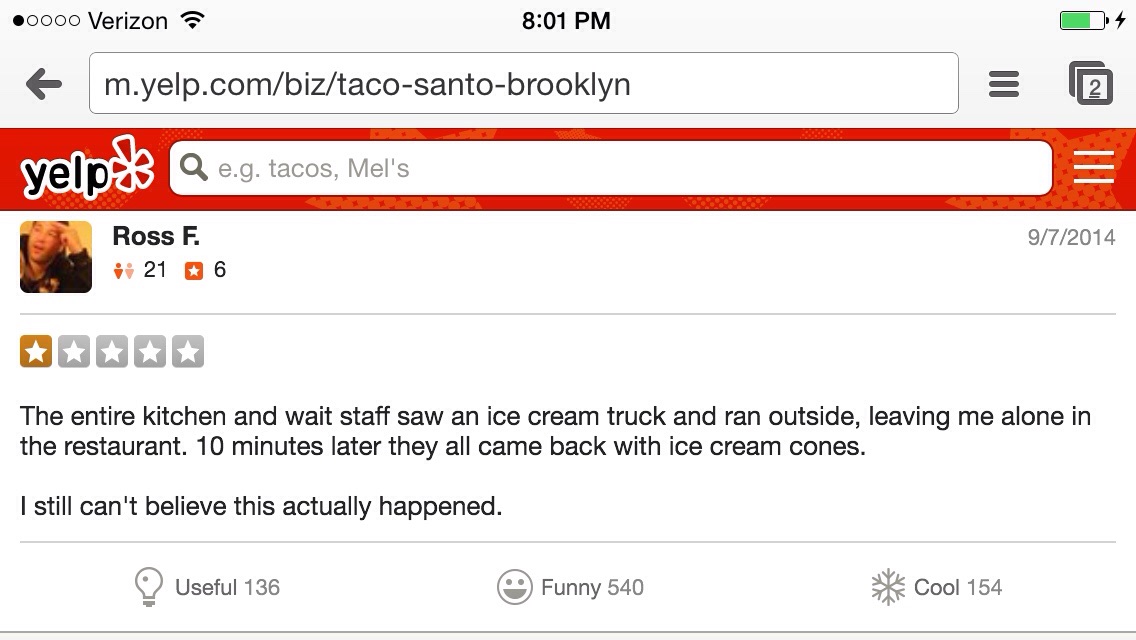 Best yelp review ever