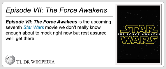 TL;DR The Force Awakens
