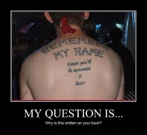 Why is this written on your back . . .?