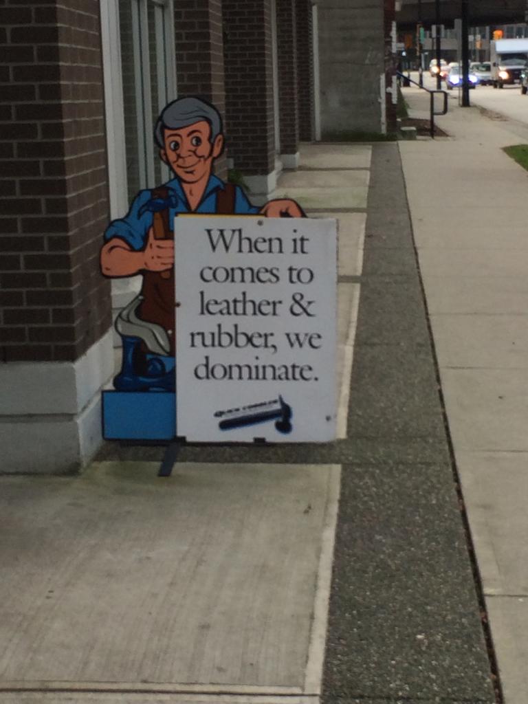 The local cobbler has a way with words