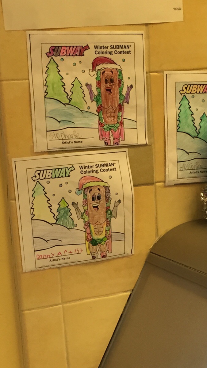 Subway coloring contest looks like a turd with a six pack.