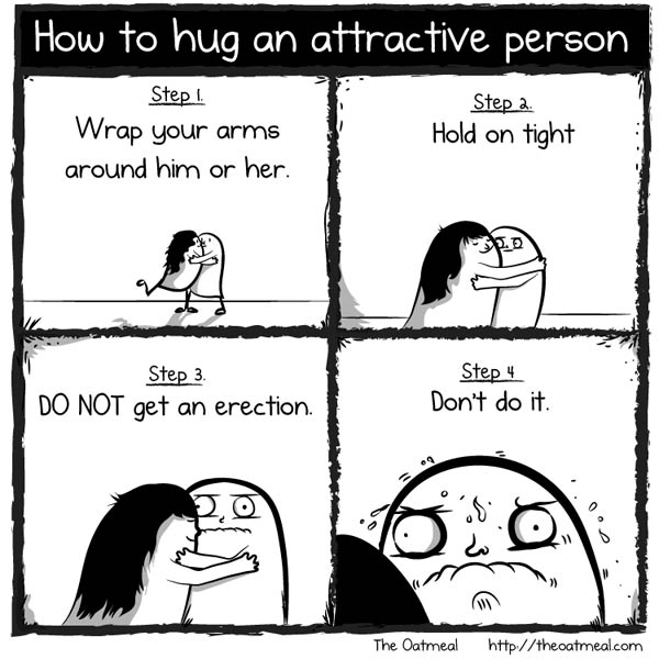 How to hug an attractive person