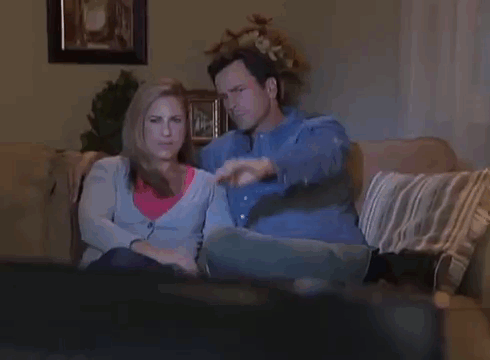 Dammit, our sentient TV keeps zapping to dirty scenes! Quick honey, cover your eyes!