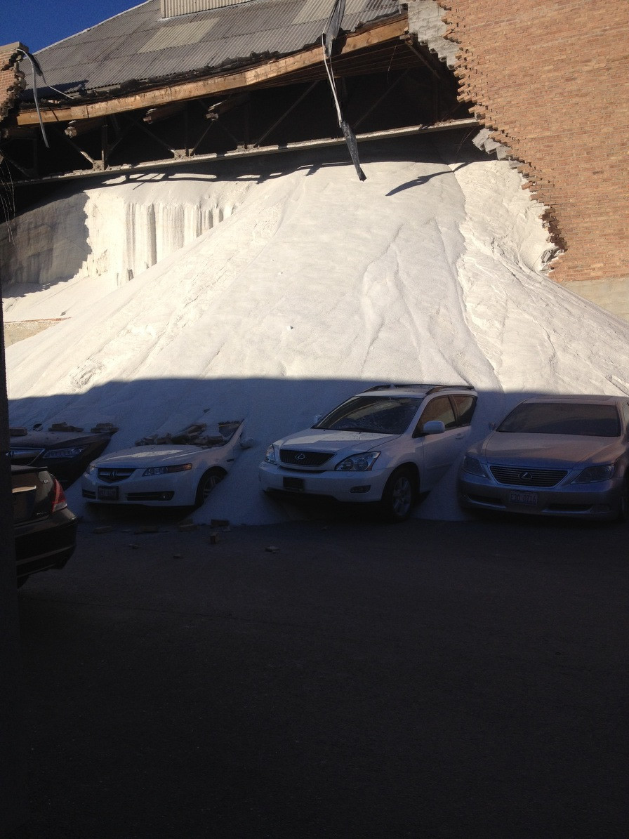 The salt factory next to an Acura dealership in Chicago just broke.