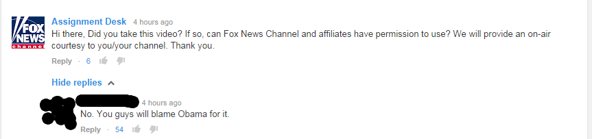 Fox News asks for permission to use video.