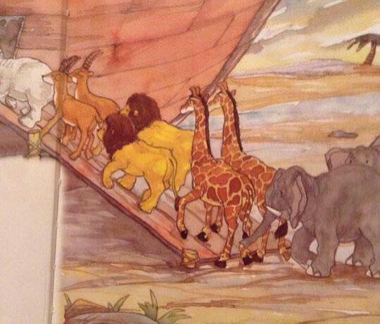 According to this sketch of Noah's Ark, there should be no lions today
