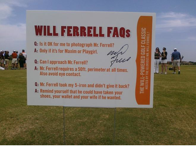 The rules for Will Ferrell's charity golf