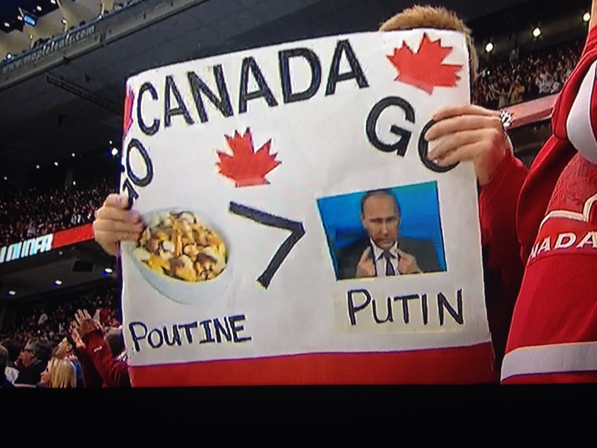The most Canadian sign at the hockey game tonight