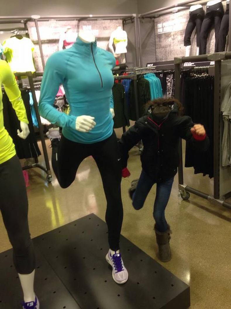 Shopping with kids.