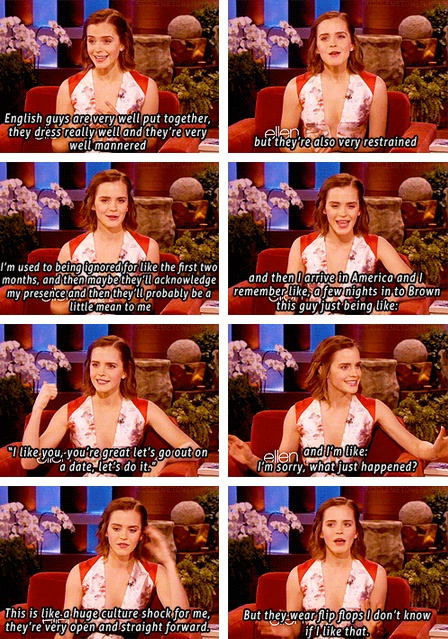 Emma Watson on English and American guys