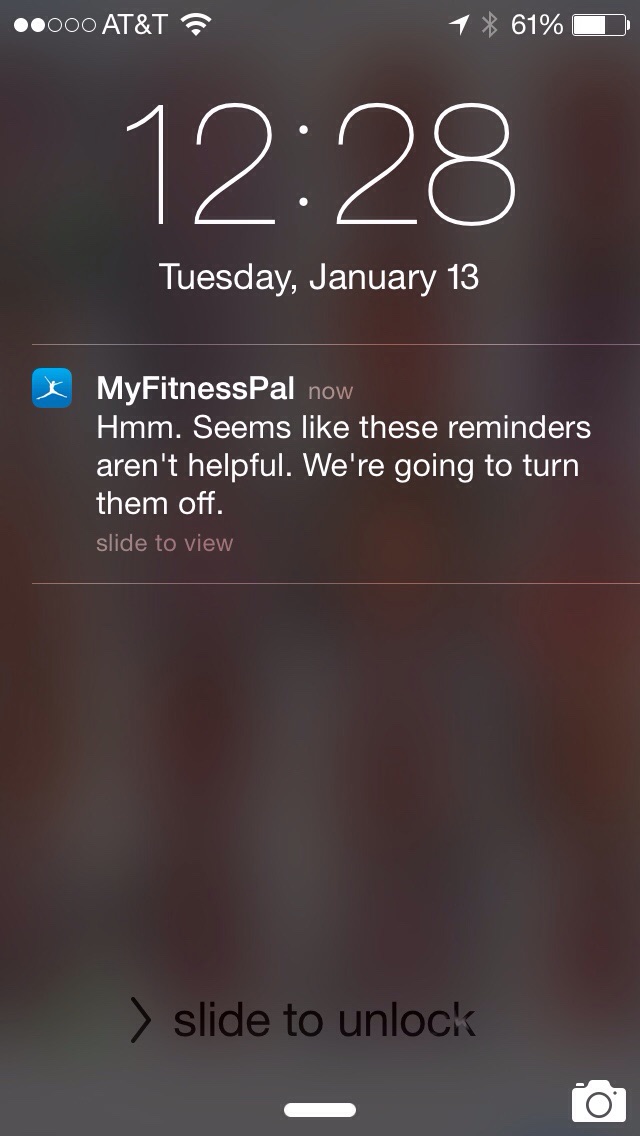MyFitnessPal just gave up on me...
