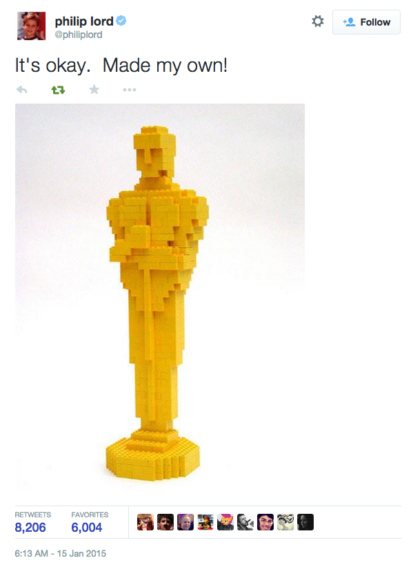 'The Lego Movie' co-director Phil Lord's Response To The Film's Oscar Snub